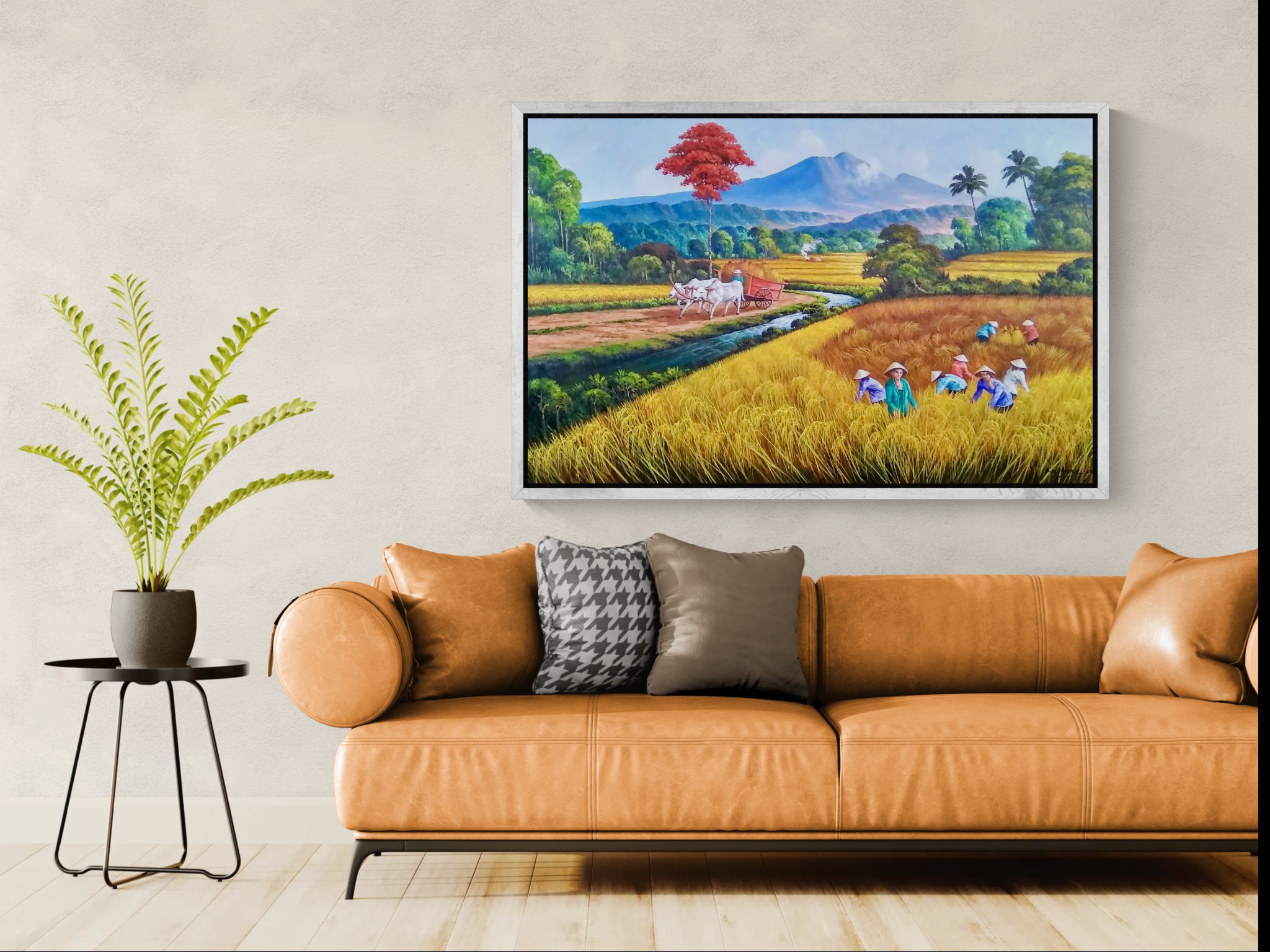 Golden Harvest Under the Crimson Tree image 3