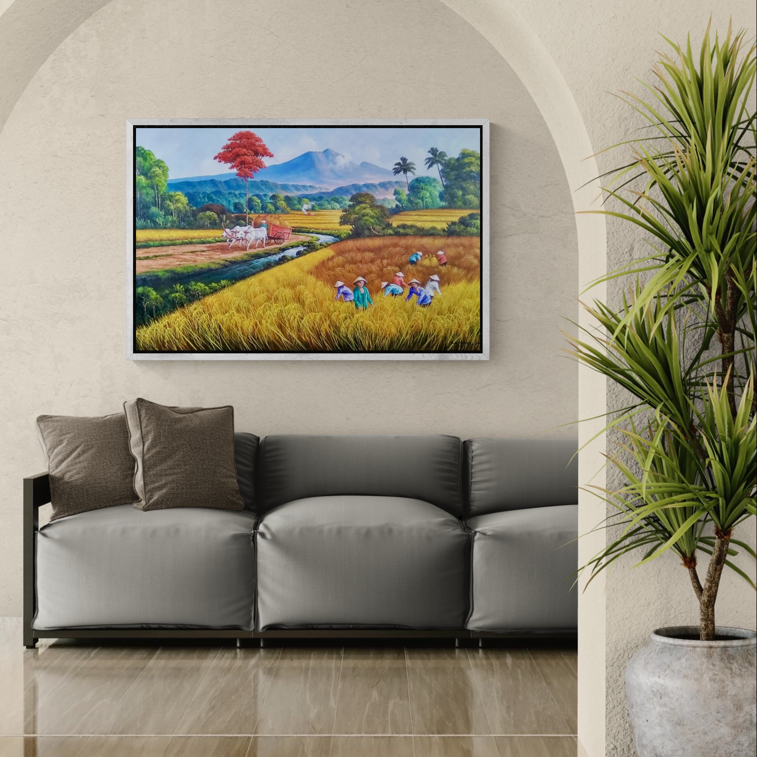 Golden Harvest Under the Crimson Tree image 4